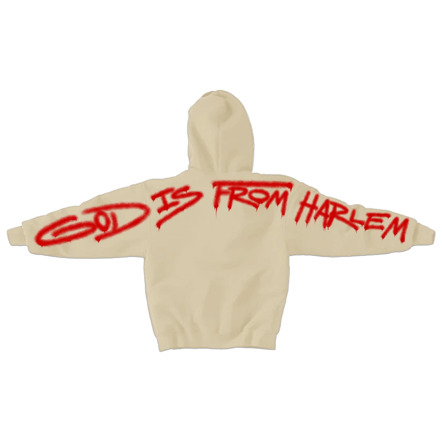 God Is From Harlem Graffiti Hoodie (Cream)